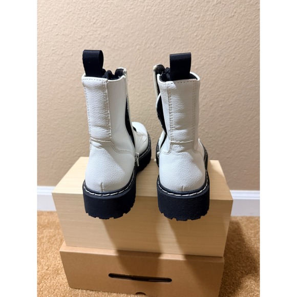 Sincerely Jules White Combat Boots Chunky Lug Sole Platform Vegan Side Zip sz 7 - Picture 4 of 7